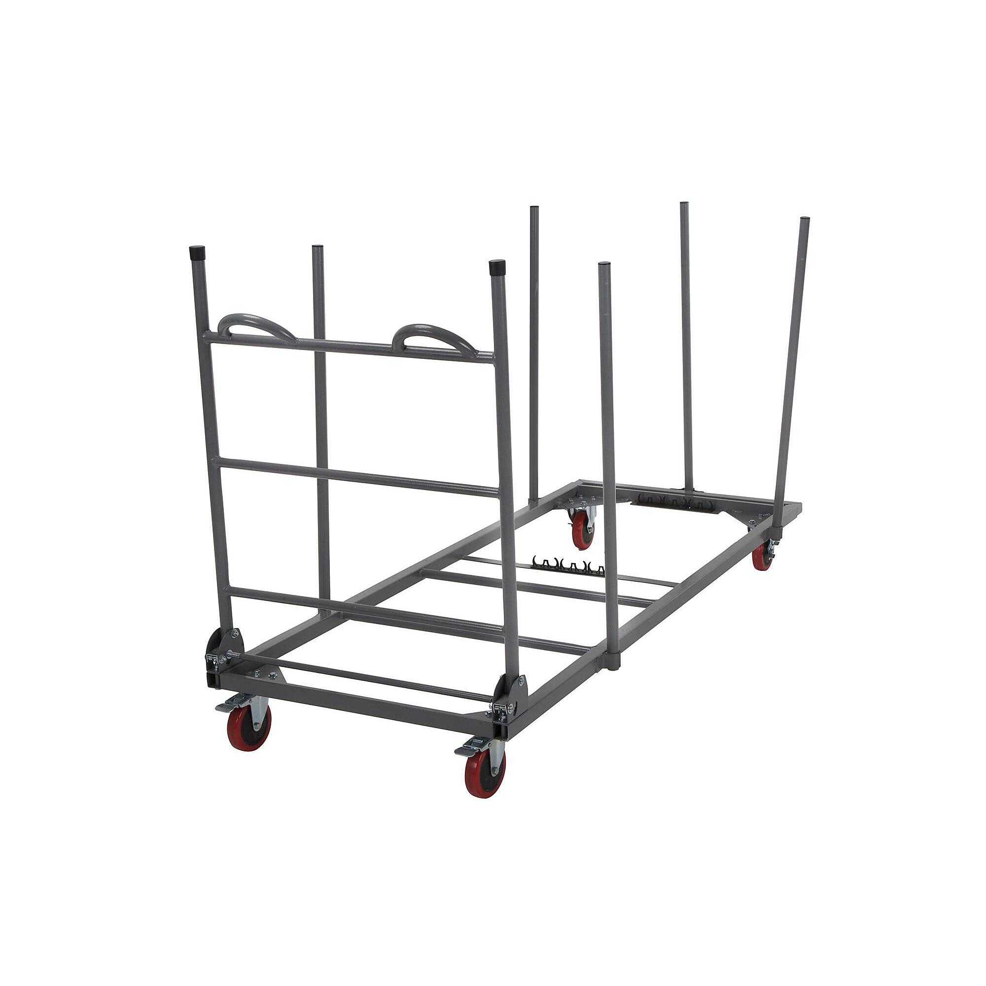 ZOWN, Heavy Duty Rectangle Folding Table Trolley Cart, Color Grey, Material Steel, Shelves (qty.) 0, Model# 60241GRY1E